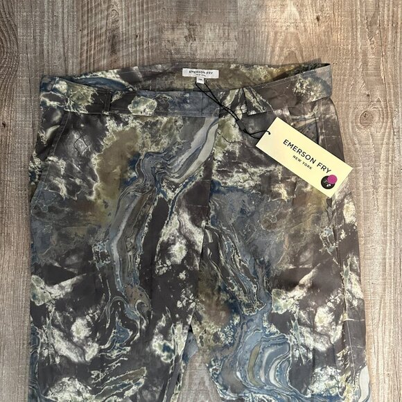 Emerson Fry Fold Pants 100% Viscose Marble Print Women's Size 28 x 30" - Picture 3 of 14
